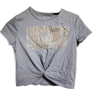 Abercrombie Kids Baby Blue Graphic Twist Front T Shirt Size 9/10